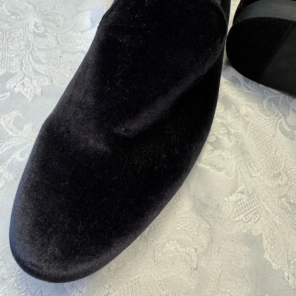 Steve Madden Men’s 8‎ Laight black velvet loafer smoking slipper shoe sleek